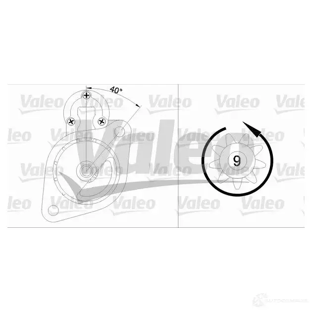 Стартер VALEO 433336 P87ET TU 3276424333360 225617 - Изображение 1
