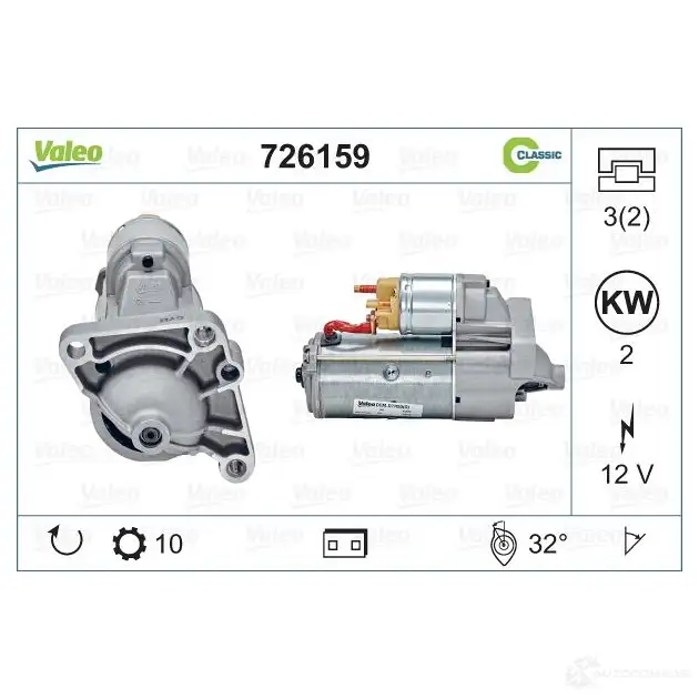 Стартер VALEO FGA1 349 1206119896 3276427261592 726159 - Изображение 1