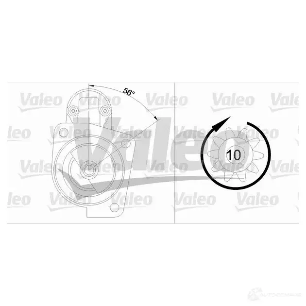Стартер VALEO LGY8D 225580 D9E1 07 433286 - Изображение 1