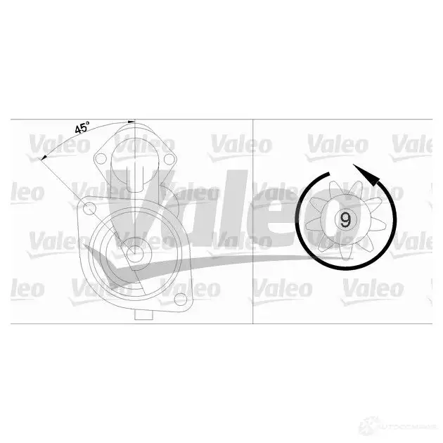 Стартер VALEO 455977 228205 3276424559777 16 ABE1K - Изображение 1