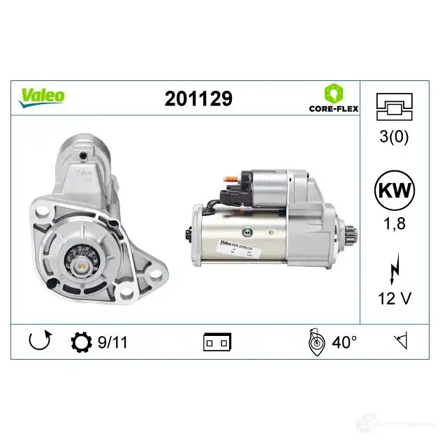 Стартер VALEO 5J0N A 201129 1437850698