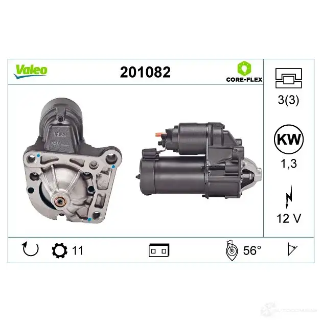 Стартер VALEO 1437850849 1O W8U 201082 изображение 0