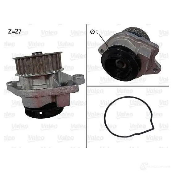 Водяной насос, помпа VALEO 228962 3276425065772 N LD3WMC 506577