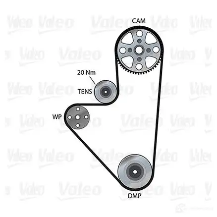 Комплект ремня ГРМ с помпой VALEO T6WY M 1206095042 614534 3276426145343 - Изображение 1