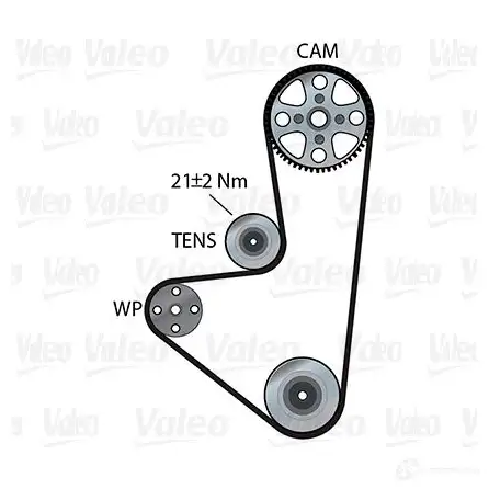 Комплект ремня ГРМ с помпой VALEO B1 CID 1437853037 614566 изображение 0