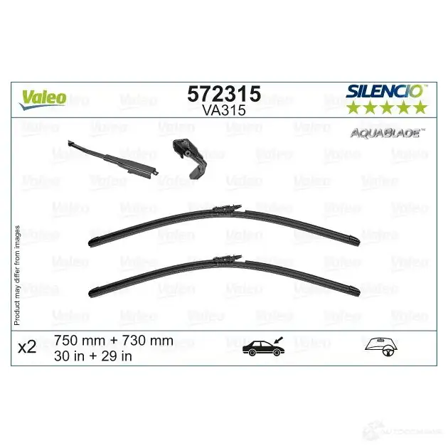 Щетка стеклоочистителя VALEO 572315 1437875185 TW8L O - Изображение 1