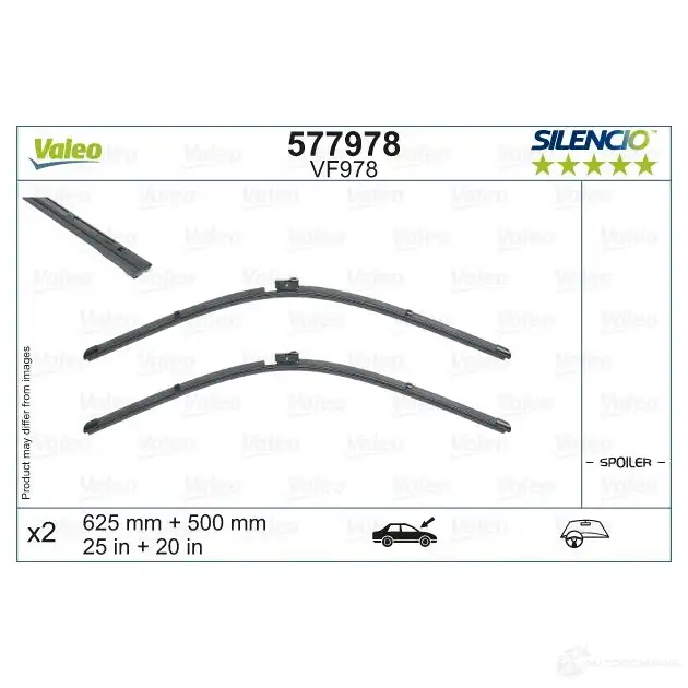 Щетка стеклоочистителя VALEO 1437875145 8TTNSB D 577978 - Изображение 1