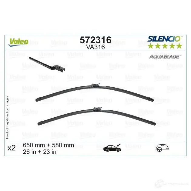 Щетка стеклоочистителя VALEO 1437875153 572316 A9J5 9XP - Изображение 1