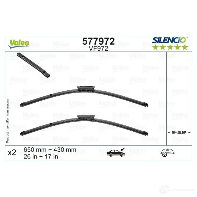 Щетка стеклоочистителя VALEO 577972 I2F JP 1437874746 - Изображение 1