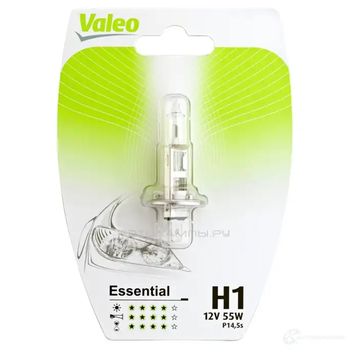 Лампа галогеновая H1 ESSENTIAL 55 Вт 12 В VALEO 32002 1420584199 MC1B Q изображение 0