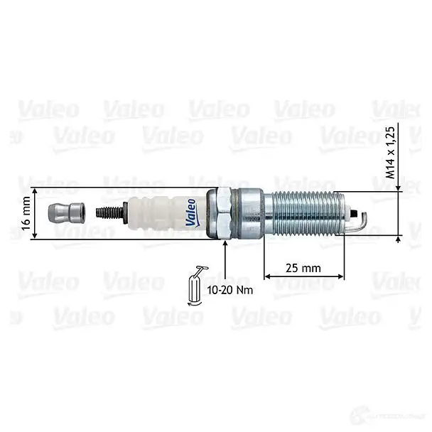 Свеча зажигания VALEO FPZV7X 221430 RR1 3HC-1 246876 - Изображение 1