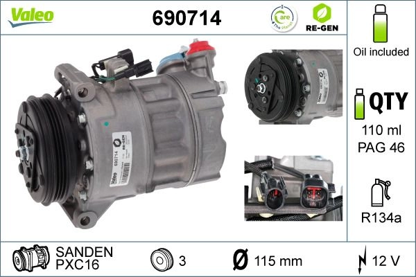 Компрессор кондиционера VALEO 566TI 36 690714 1440163852