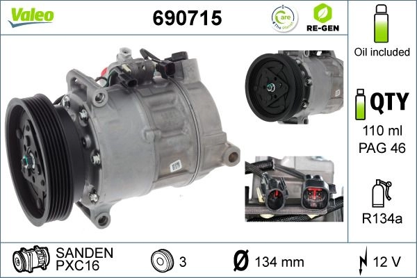 Компрессор кондиционера VALEO 5B L3J 1440163853 690715