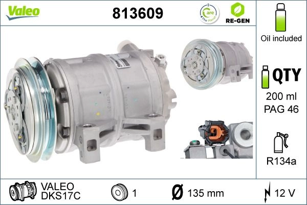 Компрессор кондиционера VALEO 813609 1440163874 HRMR 349 изображение 0