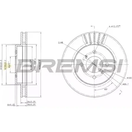 Тормозной диск BREMSI DBB193V DXMXOEH 0DRIJ S 1274824181