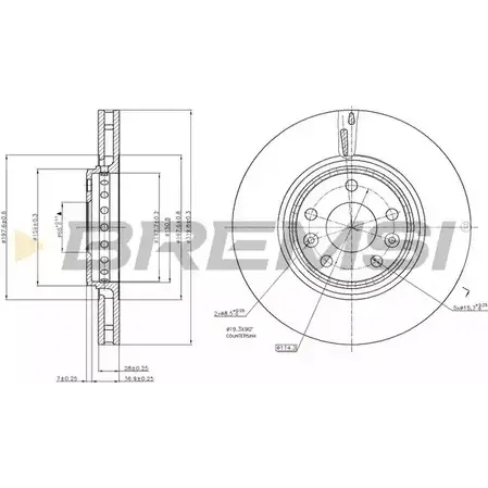 Тормозной диск BREMSI WCTE6TD DBB727V P 1XSP 1274828703