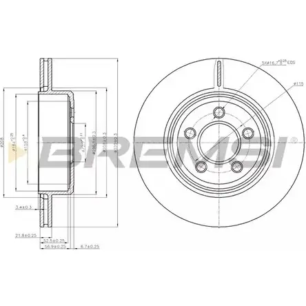 Тормозной диск BREMSI 1274829005 DBB766V 3T C4YJ Q20UMJR изображение 0