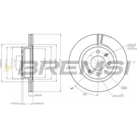 Тормозной диск BREMSI UE12C DBB792V 1274829119 QJ VV57F изображение 0