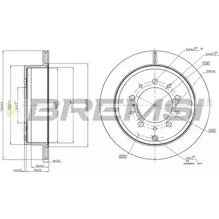 Тормозной диск BREMSI N9APYC 1274829153 DBB799V HU40 WPU изображение 0