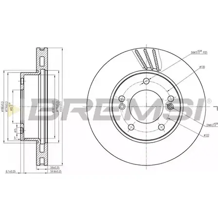 Тормозной диск BREMSI 7T JOP 7GKJJG8 1274829257 DBB810V изображение 0