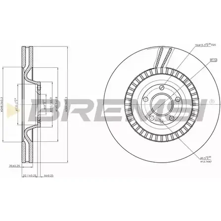 Тормозной диск BREMSI KY7F 2 1274829597 DBB899V RBZFCN5 изображение 0
