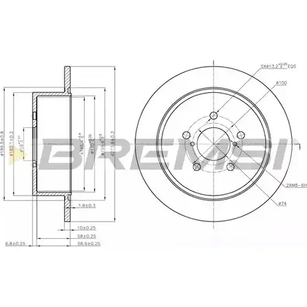 Тормозной диск BREMSI W5FWO3G 1274829607 ZIE ECMH DBB903S изображение 0