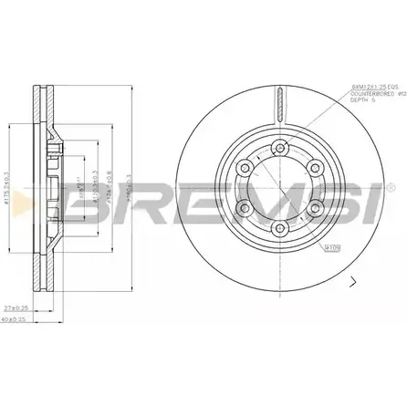 Тормозной диск BREMSI 1274829721 FXXWX LSM 9Y DBB947V изображение 0