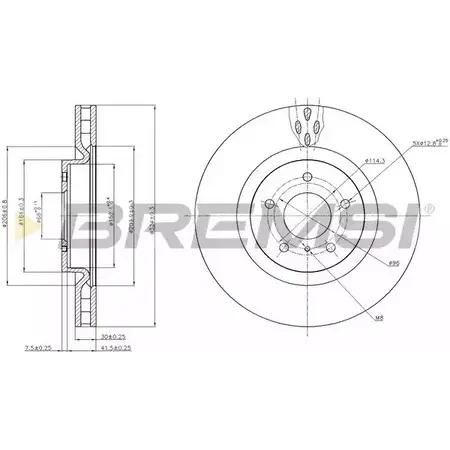 Тормозной диск BREMSI 1274829725 TH 763U DBB948V 4CWG0Z изображение 0