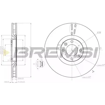 Тормозной диск BREMSI X7 IZL5 DBB999V 1274829831 RT4UH