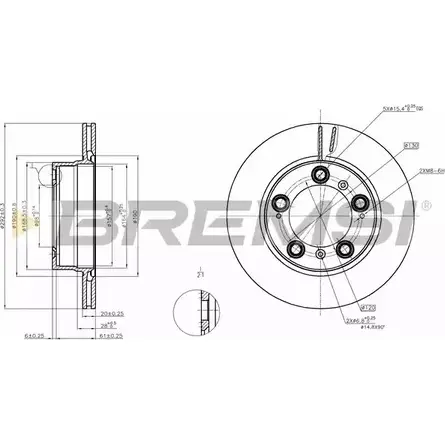 Тормозной диск BREMSI DBC023V OY9PF 7SRD T 1274829881 изображение 0