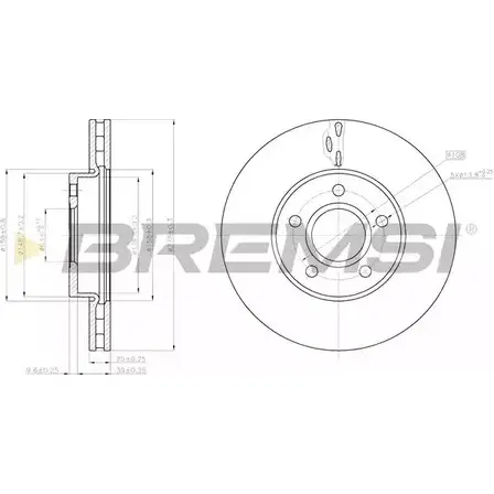 Тормозной диск BREMSI EPT KD YCWY4W DBC062V 1274829903 изображение 0