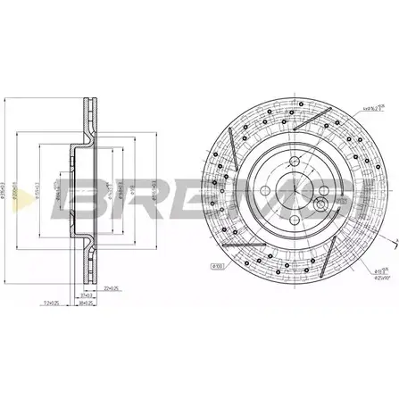 Тормозной диск BREMSI 1274829955 QVHJE 06 DBC121V 58OAXP изображение 0