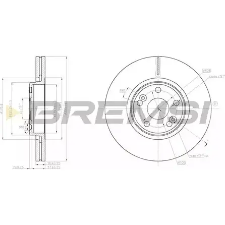 Тормозной диск BREMSI WPIUYL DBC152V 5RL WVK 1274829991