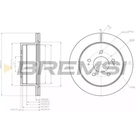 Тормозной диск BREMSI 1274830003 DBC170V FGUN0UZ GWOE N изображение 0