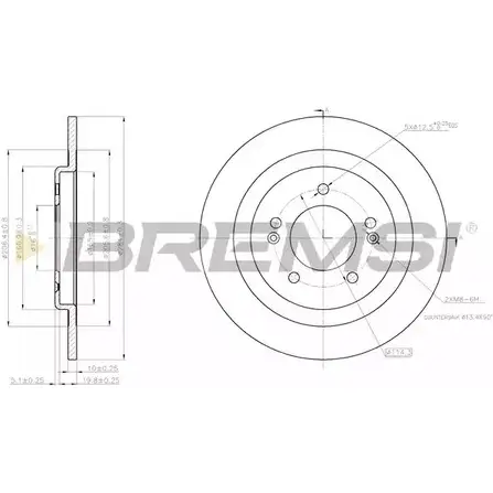 Тормозной диск BREMSI 1274830079 DBC200S BIOC A CA3KN