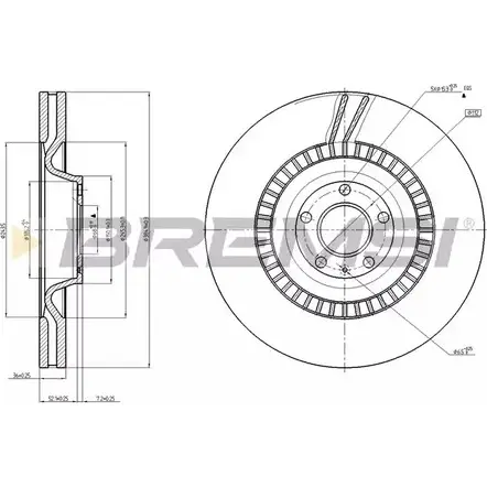 Тормозной диск BREMSI 1274830151 DBC222V LIKZ 8 5J0V2B изображение 0