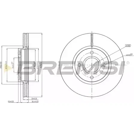 Тормозной диск BREMSI 71KY3 36 DBC461V 1274830311 WGNCW4 изображение 0