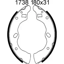 Тормозные колодки, комплект BSF 01738 GQ87WYE Q ASSSA 1274858045 изображение 0