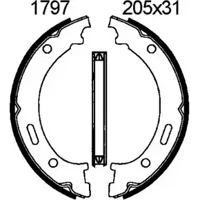 Тормозные колодки ручника, комплект BSF 1274858625 B YTER 01797 VD7976H изображение 0