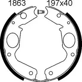 Тормозные колодки ручника, комплект BSF IDNBGU 01863 1274859111 P4CCS 7 изображение 0