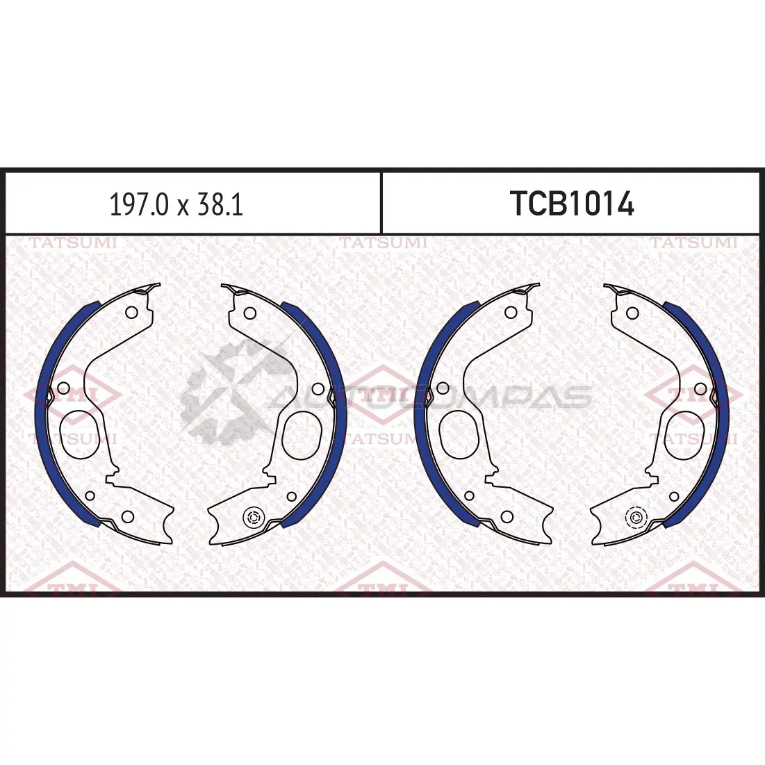 Колодки тормозные барабанные TATSUMI TCB1014 1439836716 9DMXB B