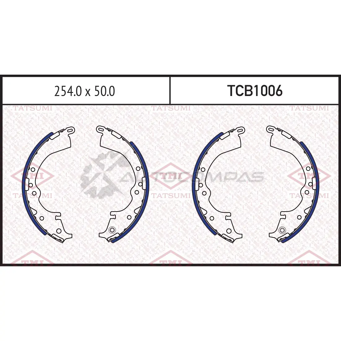 Колодки тормозные барабанные TATSUMI 1439831427 TCB1006 7K5 44 изображение 0