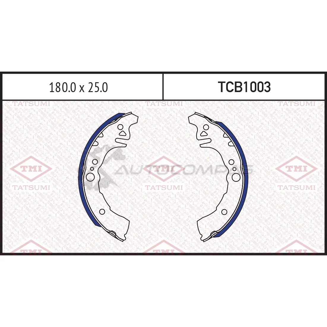 Колодки тормозные барабанные TATSUMI TCB1003 1439831424 84 HO7 изображение 0