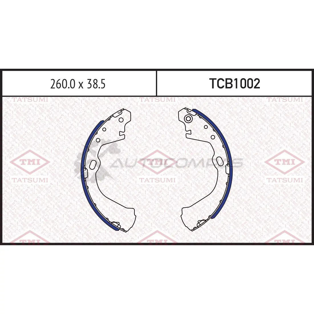 Колодки тормозные барабанные TATSUMI TCB1002 1439835514 W88 FTG3