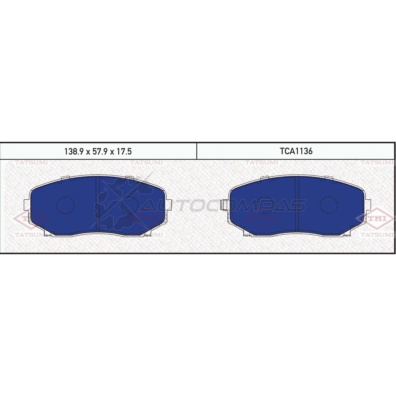 Колодки тормозные дисковые передние TATSUMI 1439838128 TCA1136 YD 84EH2