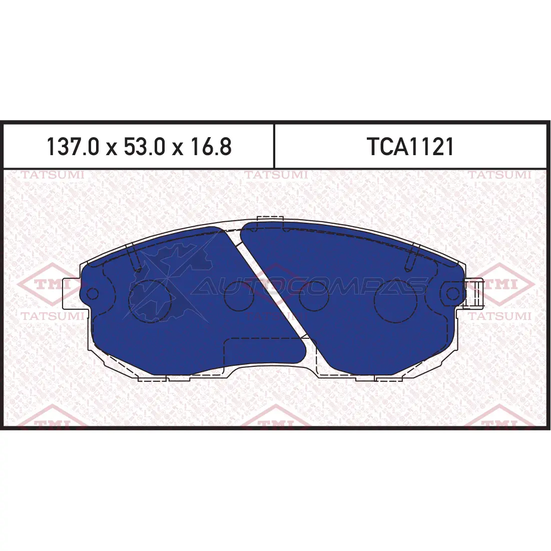 Колодки тормозные дисковые передние TATSUMI OOH 0FX9 1439835508 TCA1121 изображение 0
