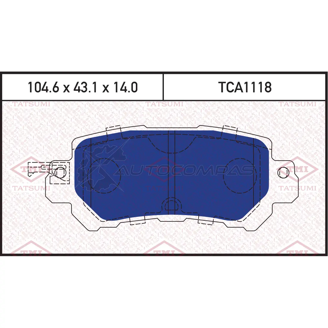 Колодки тормозные дисковые задние TATSUMI 9LCXF 4Q 1439838127 TCA1118