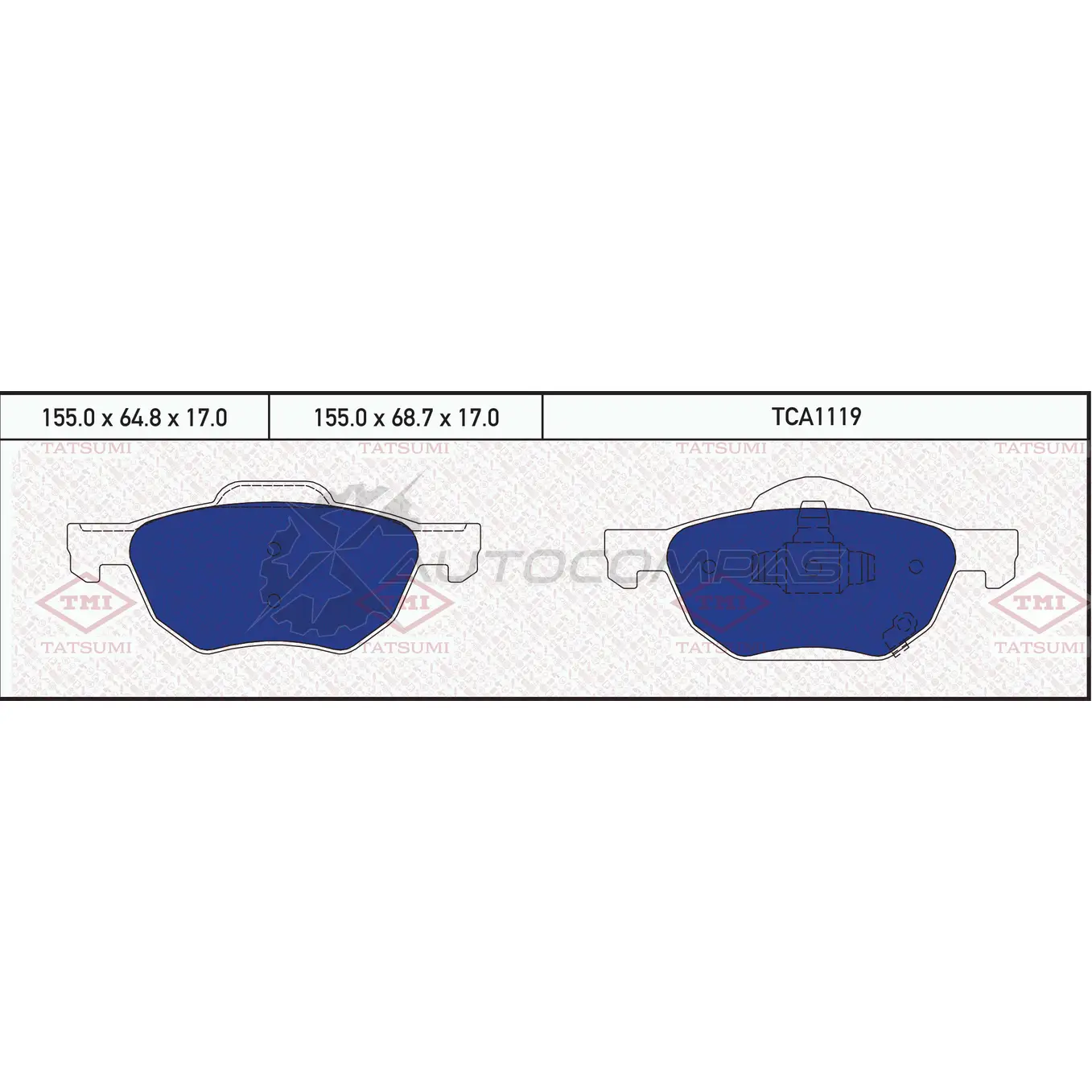 Колодки тормозные дисковые передние TATSUMI 1439840633 JOUH1 5V TCA1119