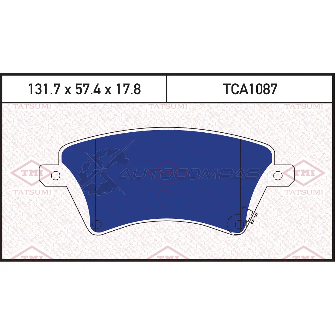 Колодки тормозные дисковые передние TATSUMI TCA1087 1439831389 C89B1 KE