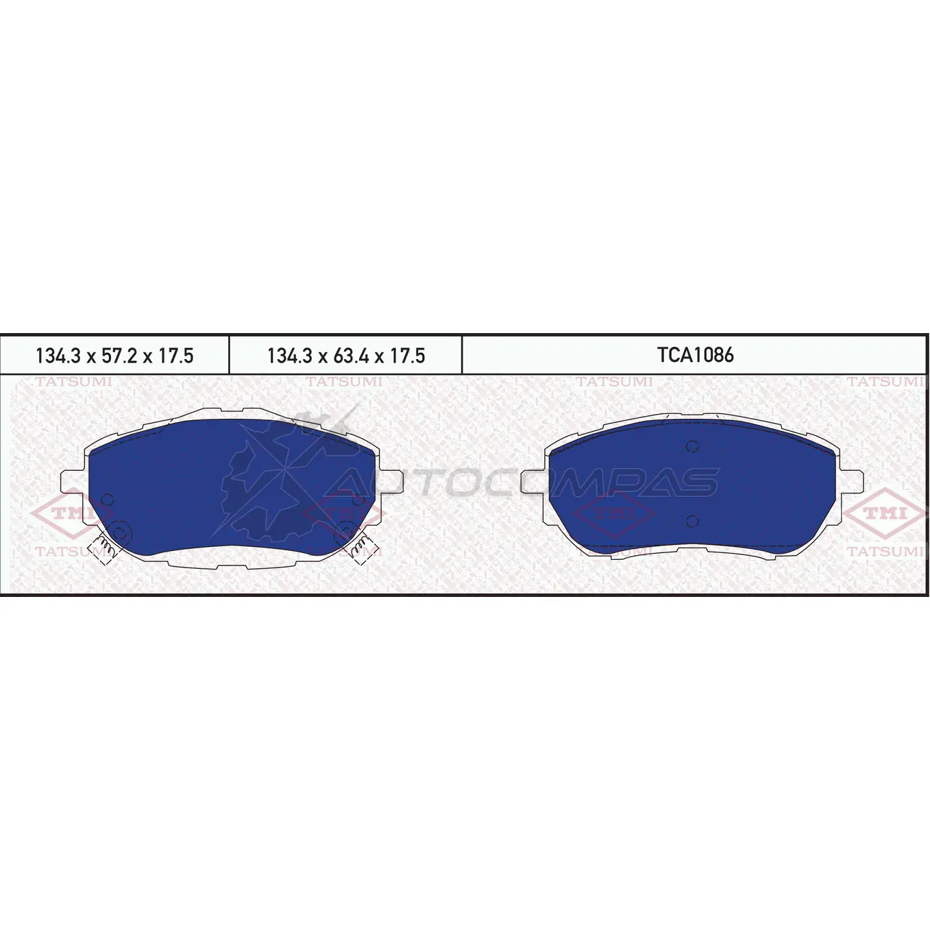 Колодки тормозные дисковые передние TATSUMI 3X CXV TCA1086 1439831388 изображение 0